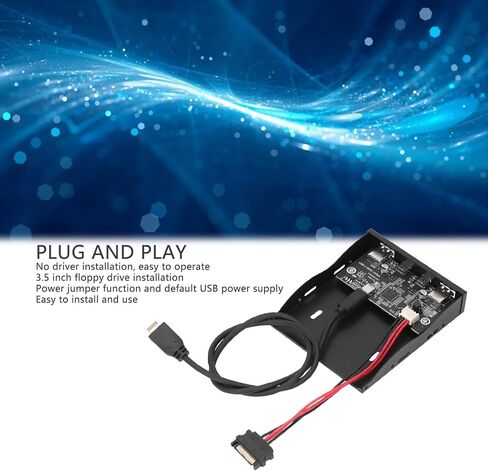 USB 3.2 HUB اللوحة الأمامية ، محور الألواح الأمامية 3.5 بوصة ، 10 جيجابت في الثانية 4 منافذ خليج محرك أقراص مرنة ، من النوع C اللوحة الأمامية ، Gen2 ، رقاقة VL82 ، التوصيل والتشغيل ، 10 11 ، in Kuwait