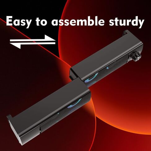 This detachable computer game bar speaker is suitable for desktop computer monitors. It is a 2.0 channel computer speaker with colorful lights, USB-powered, and features a 3.5mm input. in Saudi Arabia