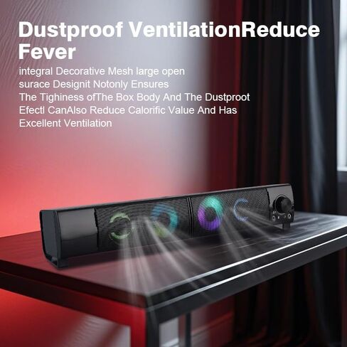 This detachable computer game bar speaker is suitable for desktop computer monitors. It is a 2.0 channel computer speaker with colorful lights, USB-powered, and features a 3.5mm input. in Saudi Arabia