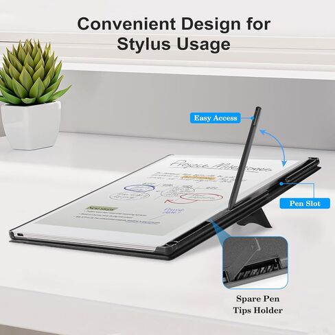 Cobak Stand Case for Paper Paper Pro Tablet 11.8 "مع حزام يدوي - تلقائي للنوم/Wake Folio غطاء وقائي خفيف الوزن مع حامل القلم وحامل NIBS لمدة 11.8 بوصة 2024 تم إصداره فير (أسود) in Kuwait