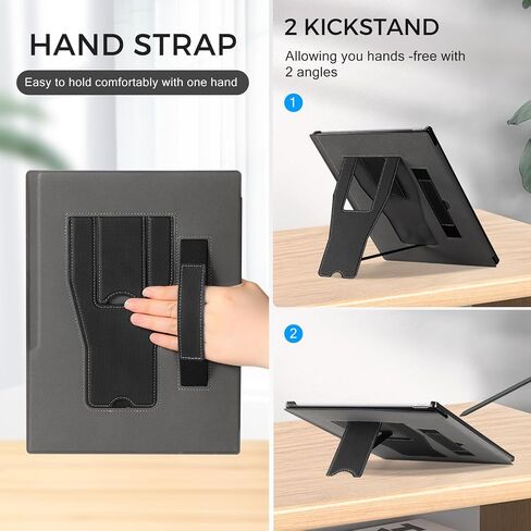 Cobak Stand Case for Paper Paper Pro Tablet 11.8 "مع حزام يدوي - تلقائي للنوم/Wake Folio غطاء وقائي خفيف الوزن مع حامل القلم وحامل NIBS لمدة 11.8 بوصة 2024 تم إصداره فير (أسود) in Kuwait