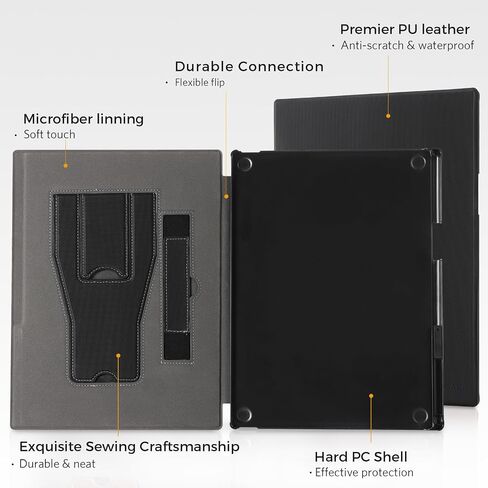 Cobak Stand Case for Paper Paper Pro Tablet 11.8 "مع حزام يدوي - تلقائي للنوم/Wake Folio غطاء وقائي خفيف الوزن مع حامل القلم وحامل NIBS لمدة 11.8 بوصة 2024 تم إصداره فير (أسود) in Kuwait