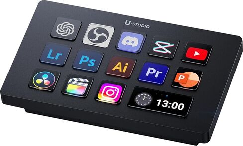Ulanzi Upgrade D200H 7-in-1 Deck U-Studio Dream Controller Keyboard ، 14 مفتاح LCD ، 13 مفاتيح ماكرو قابلة للتخصيص للتحكم in Saudi Arabia