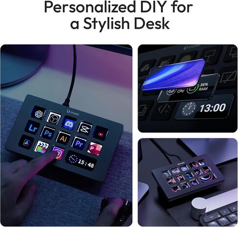 Ulanzi Upgrade D200H 7-in-1 Deck U-Studio Dream Controller Keyboard ، 14 مفتاح LCD ، 13 مفاتيح ماكرو قابلة للتخصيص للتحكم in Saudi Arabia