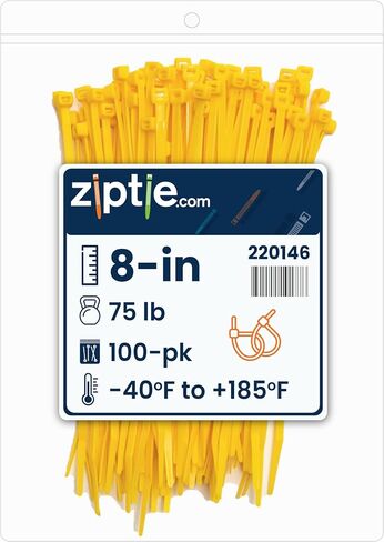روابط zip متعددة الأغراض 8 بوصة من النايلون-إدارة سلك الشد 75 رطل-لفائف التعادل المدرجة في UL 21-متعدد الأغراض (100 حزمة) in Kuwait