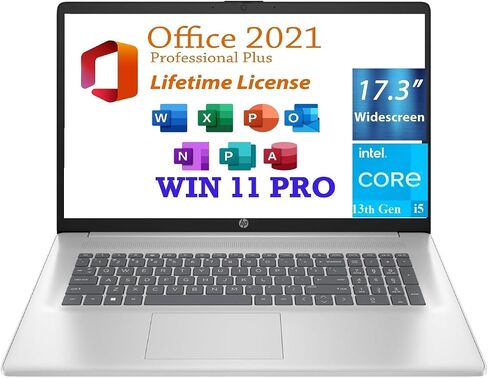 HP 17.3" HD+ Business Laptop, 13th Gen Intel Core i5-1334U (10cores,12 Threads),16GB RAM, 1TB PCIe SSD, Free Lifetime Office 2021, HDMI, WiFi 6, Webcam,Windows 11 Pro, Jet Black in Saudi Arabia