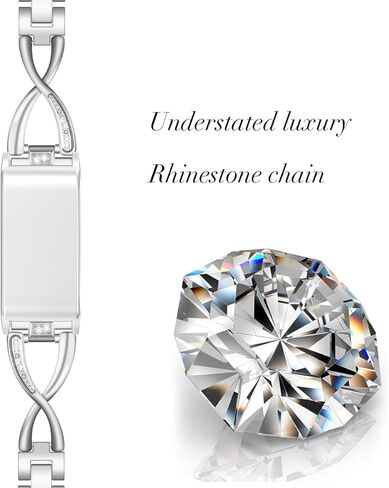 شريط استبدال متوافق مع Whoop 5.0 Life Mg/ 5.0 Peak/ 5.0 One/ Whoop 4.0 ، عصابات Dary Bling Crystal Diamonds ، حزام نطاق المعادن من الفولاذ المقاوم للصدأ للنساء ، تعديل الطول الخالي من الأدوات in Kuwait