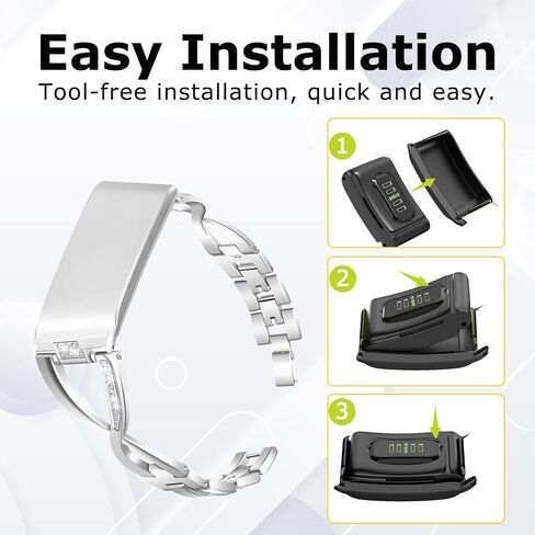 شريط استبدال متوافق مع Whoop 5.0 Life Mg/ 5.0 Peak/ 5.0 One/ Whoop 4.0 ، عصابات Dary Bling Crystal Diamonds ، حزام نطاق المعادن من الفولاذ المقاوم للصدأ للنساء ، تعديل الطول الخالي من الأدوات in Kuwait