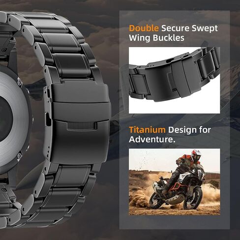 Luxury Titanium Fenix 8 51mm/7X/6X/5X Plus Band, 26mm Premium Metal Quickfit Bands Watch Strap with Swept Wing Clasp Compatible for Garmin Fenix 7X Pro/6X Pro/5X Plus/Enduro 3/Tactix 7 Bands in Kuwait