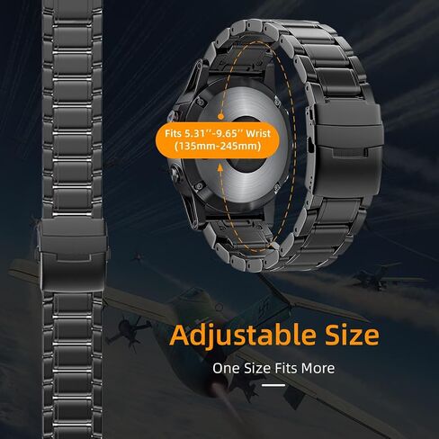 Luxury Titanium Fenix 8 51mm/7X/6X/5X Plus Band, 26mm Premium Metal Quickfit Bands Watch Strap with Swept Wing Clasp Compatible for Garmin Fenix 7X Pro/6X Pro/5X Plus/Enduro 3/Tactix 7 Bands in Kuwait
