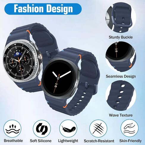 12 حزمة الفرقة متوافقة مع Samsung Galaxy Watch Ultra 47mm/8 7 Fe 6 5 4 44mm 40mm/8 6 4 Classic 46mm 47mm 43mm 42mm/5 Pro 45mm/Active 2 Band for Men Women in Kuwait