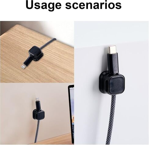 6PCS Reusable Magnetic Cord Clips - No Residue Adhesive Wire Organizer for Office/Car/Home in Saudi Arabia
