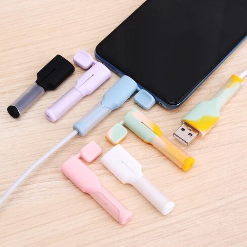 A Set of 2 Pieces Silicone Cable Protector Dustproof Cover Type C Charger Cable Protective Cap Cord Saver for iPhone 15,Black,Dual C in Saudi Arabia