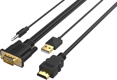 ONTEN HDMI to VGA, HDMI to VGA Adapter, Gold-Plated 1080P Active HDMI to VGA Adapter Video Converter Male to Female PC/Laptop/DVD Black in Saudi Arabia