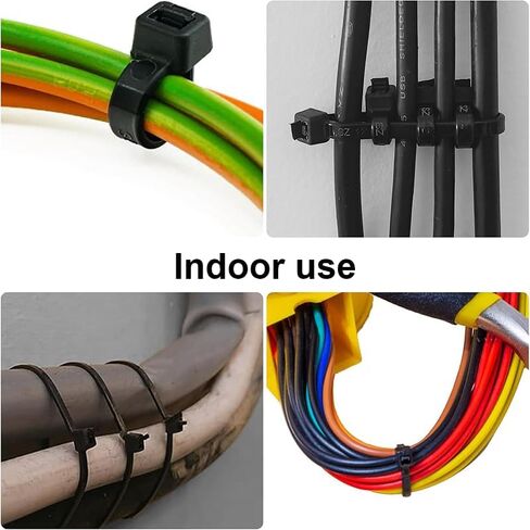 Zip Ties, Multi-Purpose Zip Ties 8 inch (100 Pack) Self-Locking Cable Management Cable Ties, Wire Ties for Home, Office, Garden, Indoor, Outdoor - White in Saudi Arabia