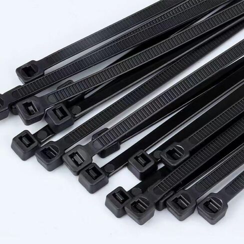 100pcs الكابل Zip Zip يربط الخدمة الثقيلة （8 بوصات） ، علاقات الكابلات الأسلاك البلاستيكية المتميزة ، ولفاء نايلون قفل لالتقاط الذاتية في الهواء الطلق -LACK in Kuwait