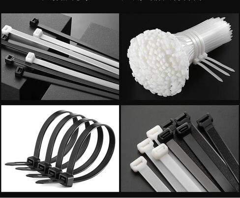 100pcs الكابل Zip Zip يربط الخدمة الثقيلة （8 بوصات） ، علاقات الكابلات الأسلاك البلاستيكية المتميزة ، ولفاء نايلون قفل لالتقاط الذاتية في الهواء الطلق -LACK in Kuwait