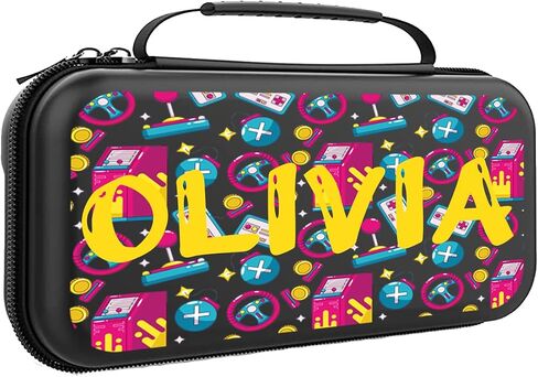 Custom Switch Carrying Case Compatible with Nintendo Switch Lite, with 20 Games Cartridges Name Protective Hard Shell Travel Carrying Pouch for Console Accessories ANC1 in Saudi Arabia