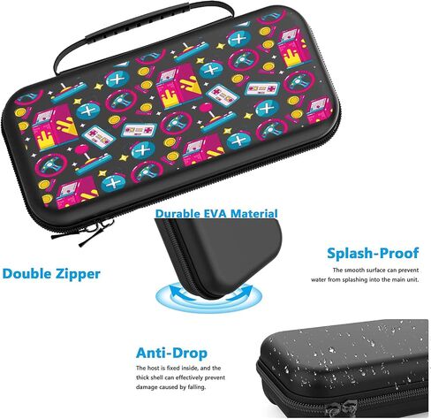 Custom Switch Carrying Case Compatible with Nintendo Switch Lite, with 20 Games Cartridges Name Protective Hard Shell Travel Carrying Pouch for Console Accessories ANC1 in Saudi Arabia