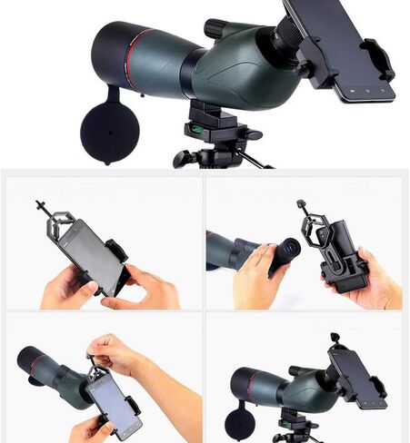 ,Bird Watching Monocular, 15-45x60 Zoom HD Large Objective Lens,ВАK4 Prism,Waterproof Telescope Connect A Mobile Phone with Large Tripod in Saudi Arabia