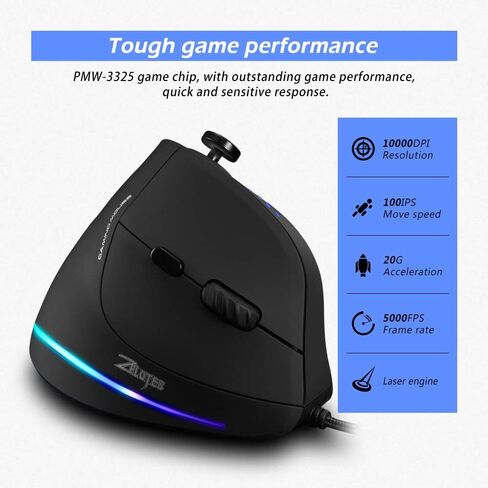 Generic Zelotes C-18 Ve Cal Wired Gaming Mouse 11 Programmable Buttons Adjustable 10000DPI Engine RGB Light Belt 128KB On-Board Memory in Saudi Arabia