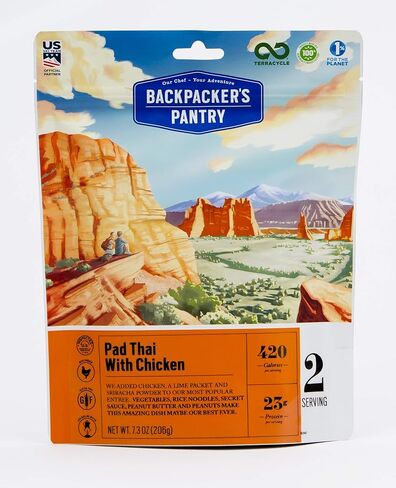 PACKPACKER'S PAINTY PAD THAI مع الدجاج | تجميد الظهر المجفف على الظهر والتخييم ، واحد عدد in Kuwait