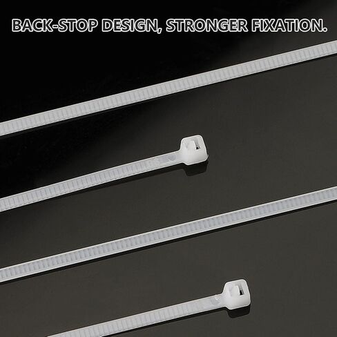 100pcs Black Nylon Cable Ties Assorted Sizes - Weatherproof Zip Ties for Electrical Wiring, Office Cables, Garage Storage Solutions in Saudi Arabia