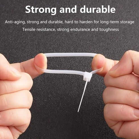 100pcs Black Nylon Cable Ties Assorted Sizes - Weatherproof Zip Ties for Electrical Wiring, Office Cables, Garage Storage Solutions in Saudi Arabia