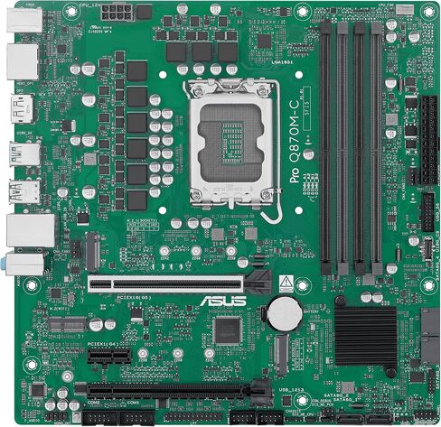 ASUS Pro Q870M-CSM Business Socket Intel LGA 1851 (Micro-ATX ، Intel VPRO ، DDR5 Memory ، PCIe 5.0 ، Core-LED Q-LED ، ASUS CONTROL CENTER ، SAFESLOT) in Saudi Arabia