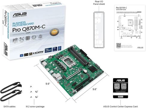 ASUS Pro Q870M-CSM Business Socket Intel LGA 1851 (Micro-ATX ، Intel VPRO ، DDR5 Memory ، PCIe 5.0 ، Core-LED Q-LED ، ASUS CONTROL CENTER ، SAFESLOT) in Saudi Arabia