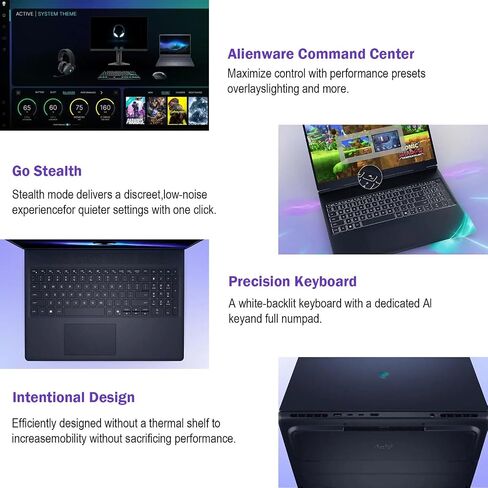 Dell Alienware 16 Aurora AC16250, 16" WQXGA 120Hz Gaming Laptops Computer, NVIDIA GeForce RTX 5060/Intel Core 7-240H/64GB DDR5 RAM/2TB SSD/Wi-Fi 7/Backlit KB/Lifetime MS/Win 11 Pro w/Copilot in Saudi Arabia