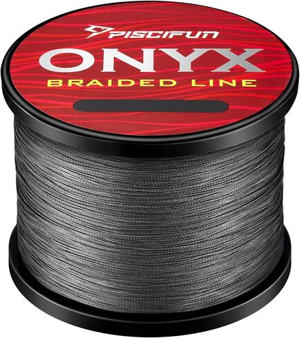 Piscifun Onyx Braided Fishing Line, Abrasion Resistant, 6-150lb | PE braid, zero stretch feel, low memory, fast water cutting, 4/8 strand design in Kuwait