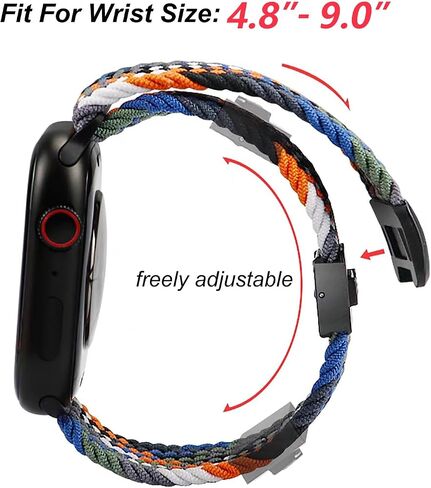 2 حزمة العصابات المغناطيسية متوافقة مع Apple Watch Band 49mm 46mm 45mm 44mm 42mm 41mm 41mm 40mm 38mm للنساء الرجال ، معصم رياضة نايلون ملتوية من النايلون لسلسلة Iwatch Series 10 9 8 7 6 SE 5 4 3 Ultra 2 1 in Kuwait