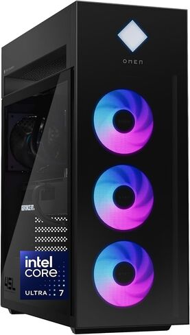 HP Omen 45L Gaming Desktop ، Intel Core Ultra 7 265K ، 16 GB RAM ، 1 TB SSD ، NVIDIA GEFORCE RTX 5070 ، Windows 11 Pro ، Microsoft CoPilot ، Herged Glass ، GT22-3050 (2025) in Saudi Arabia