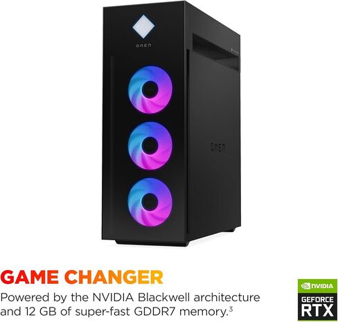 HP Omen 45L Gaming Desktop ، Intel Core Ultra 7 265K ، 16 GB RAM ، 1 TB SSD ، NVIDIA GEFORCE RTX 5070 ، Windows 11 Pro ، Microsoft CoPilot ، Herged Glass ، GT22-3050 (2025) in Saudi Arabia