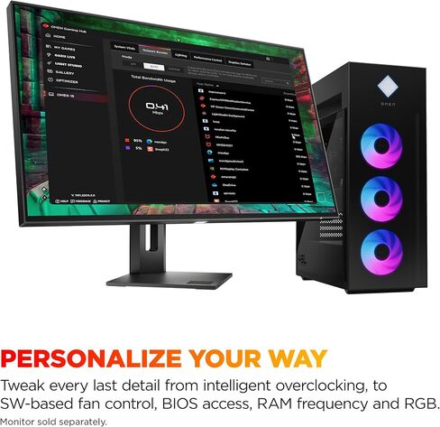 HP Omen 45L Gaming Desktop ، Intel Core Ultra 7 265K ، 16 GB RAM ، 1 TB SSD ، NVIDIA GEFORCE RTX 5070 ، Windows 11 Pro ، Microsoft CoPilot ، Herged Glass ، GT22-3050 (2025) in Saudi Arabia