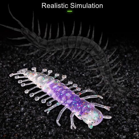 10pcs Hellgrammite Soft Plastic Fishing Lures Worm Earthworm, Realistic Fishing Lure Bait Artificial for Trout Bass in Saudi Arabia