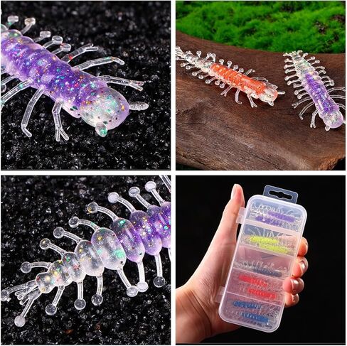 10pcs Hellgrammite Soft Plastic Fishing Lures Worm Earthworm, Realistic Fishing Lure Bait Artificial for Trout Bass in Saudi Arabia