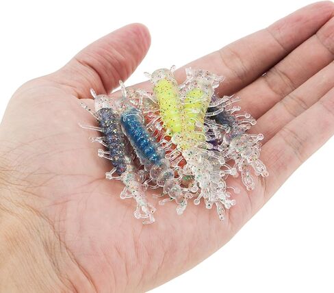 10pcs Hellgrammite Soft Plastic Fishing Lures Worm Earthworm, Realistic Fishing Lure Bait Artificial for Trout Bass in Saudi Arabia