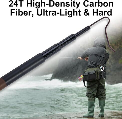 Goture Telescopic Pocket Mini Fishing Pole ، مقبض صغير محمول ، عمود صيد ، قاطرة صيد عالية ، قضبان صيد في النهر ، 5.5 6 7 8 10 11 12 14ft ، 19 نغمة بنية داكنة بنية داكنة in Kuwait