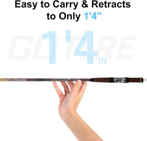 Goture Telescopic Pocket Mini Fishing Pole ، مقبض صغير محمول ، عمود صيد ، قاطرة صيد عالية ، قضبان صيد في النهر ، 5.5 6 7 8 10 11 12 14ft ، 19 نغمة بنية داكنة بنية داكنة in Kuwait
