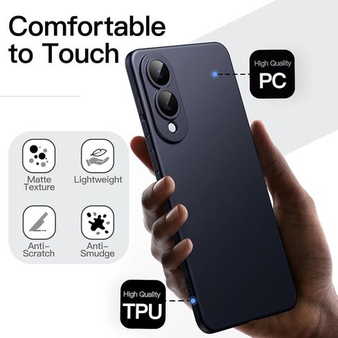 Jetech Slim Case لـ Samsung Galaxy S25 Edge مع حماية كاملة من عدسة الكاميرا ، وغطاء هاتف واقعي خفيف الوزن للغاية (أسود) in Kuwait