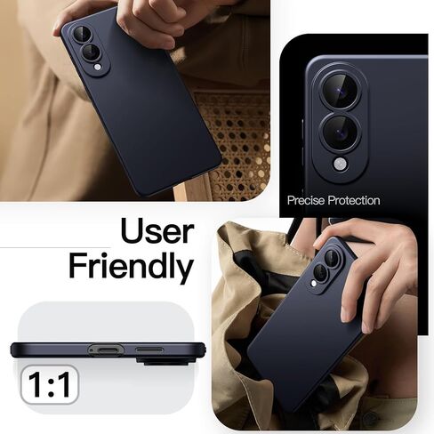Jetech Slim Case لـ Samsung Galaxy S25 Edge مع حماية كاملة من عدسة الكاميرا ، وغطاء هاتف واقعي خفيف الوزن للغاية (أسود) in Kuwait