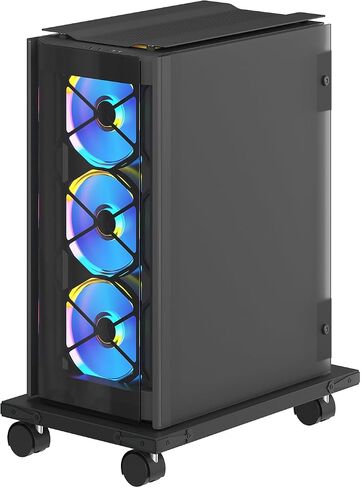 HOOBRO Mobile PC Stand, Ventilated Computer Tower Stand, PC Tower Holder with 4 Caster Wheels, CPU Holder Under Desk Fits Most Computer Host, for Office, Gamers (White) in Saudi Arabia