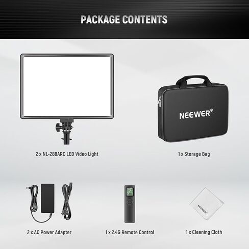NEEWER PL60C RGB LED Panel Video Light APP/2.4G/DMX Control, 60W 23000Lux/0.5m 2500K-10000K RGBCW Pro Photography Studio Lighting /18 Scenes/V Battery Powered for Outdoor Filming Recording Streaming in Saudi Arabia
