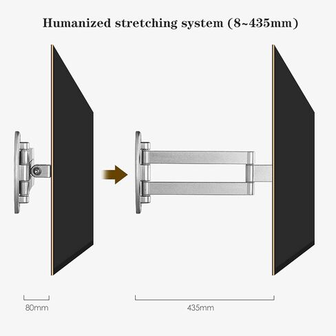 Monitor Arm Gas Monitor Stand Hanger Wall-Mounted Monitor and TV Mounting Bracket, Tilt and Rotation, Monitor Arm Desk Mount Fits 12 to 24 Inch Sns Monitor Desk Mount,Black in Saudi Arabia