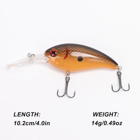 1pc إغراء الصيد Crankbait ، محاكاة الطعم الصلب الاصطناعي ، إغراء مزيف نابض بالحياة ، معدات الصيد لتروت المياه العذبة للمياه العذبة يجب أن تكون هدايا الصيد للرجال in Saudi Arabia