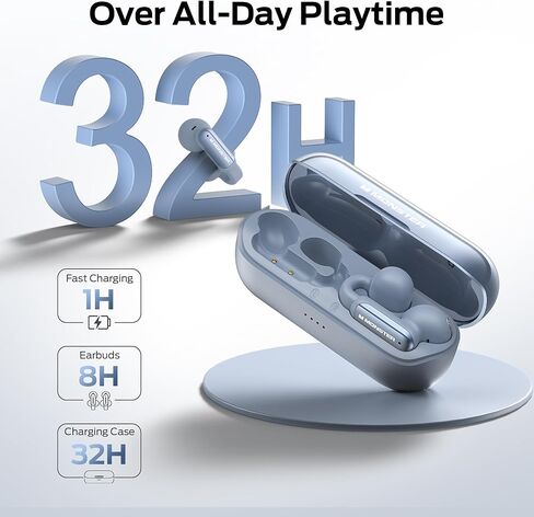 Monster Open AC601 Wireless Earbuds, Comfort Clip-On Bluetooth Earphones, Bluetooth 5.4 Earbuds with Environmental Noise Cancellation, IPX5 Waterproof & Touch Control Wireless Headphones(Blue) in Saudi Arabia