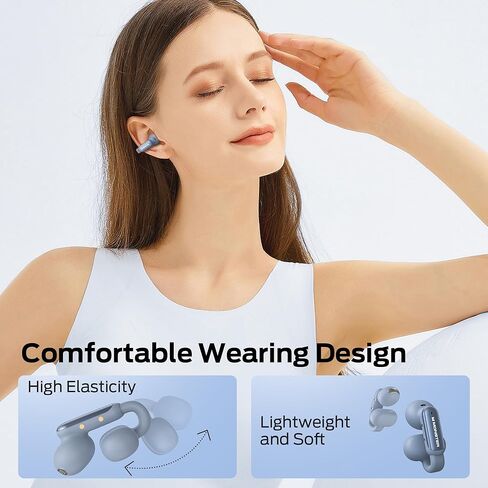 Monster Open AC601 Wireless Earbuds, Comfort Clip-On Bluetooth Earphones, Bluetooth 5.4 Earbuds with Environmental Noise Cancellation, IPX5 Waterproof & Touch Control Wireless Headphones(Blue) in Saudi Arabia