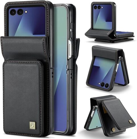 بالنسبة إلى Samsung Galaxy Z Flip 7 Case ، PU Leather Wallet Case مع حامل البطاقة ، حظر RFID ، وظيفة الوقوف ، حماية صدمة صدمة ، غلاف هاتف للنساء للنساء ، Z Flip 7 (Teal) in Kuwait